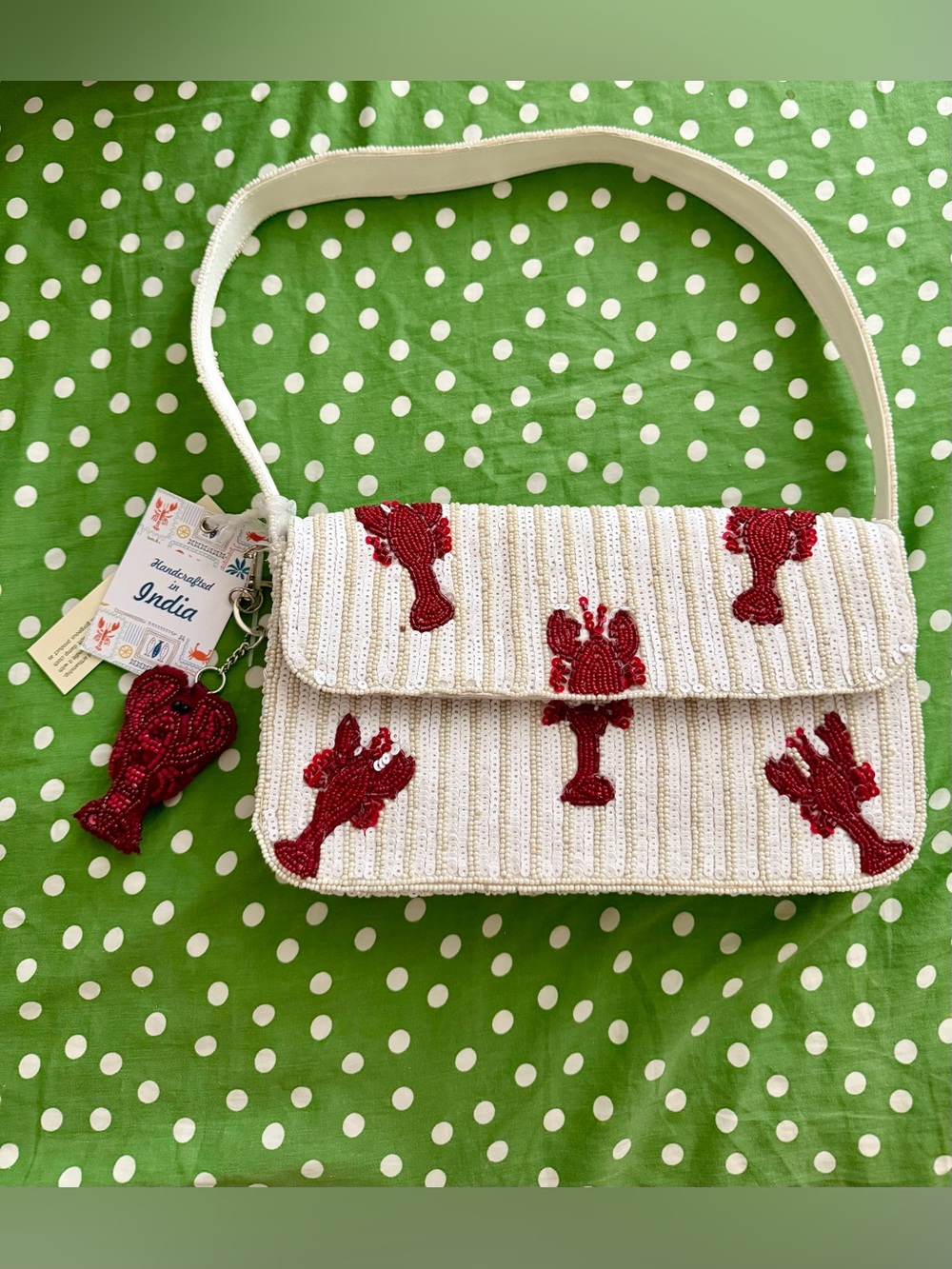 Tik tok viral Made in India lobster beaded purse nwt